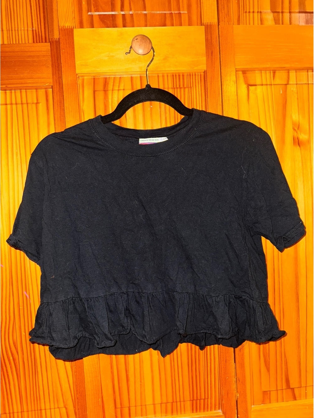 Urban Renewal black ruffle hem T-shirt